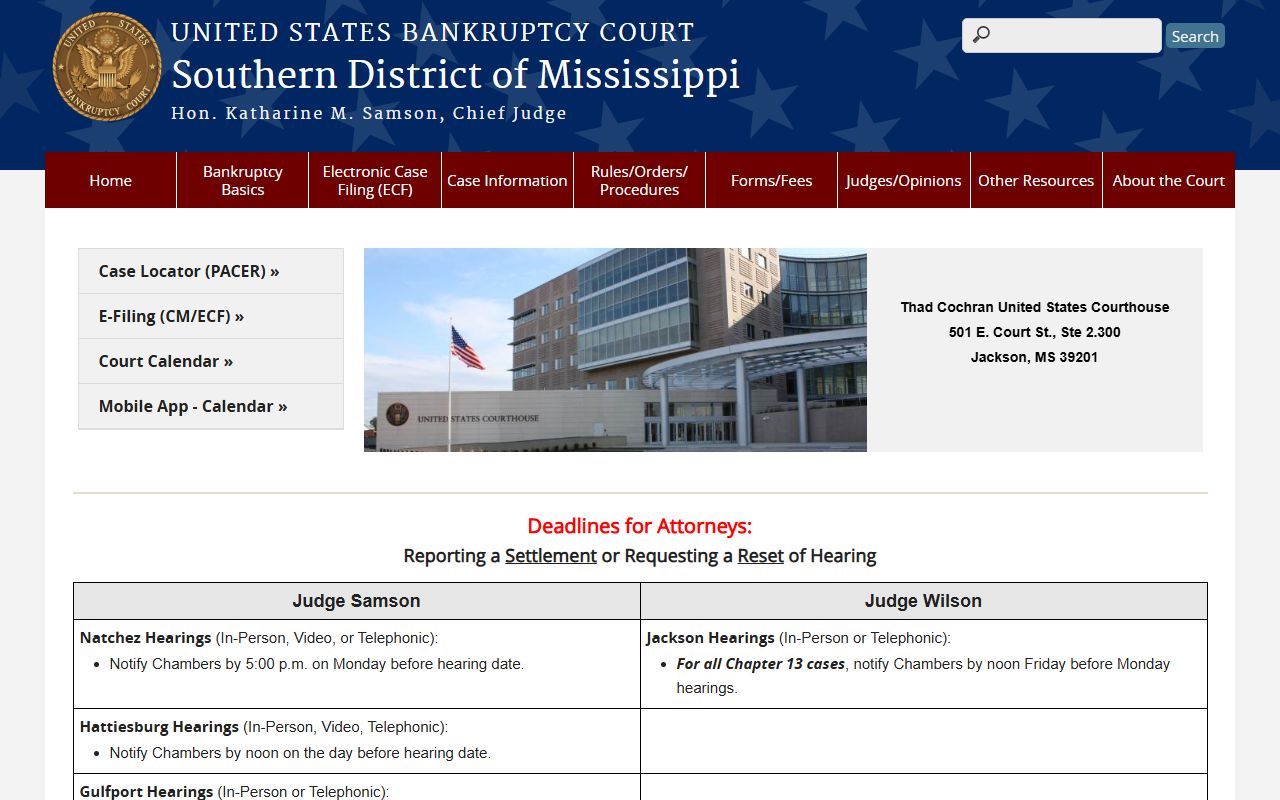 Southern District of Mississippi federal court records linked to Holmes County cases