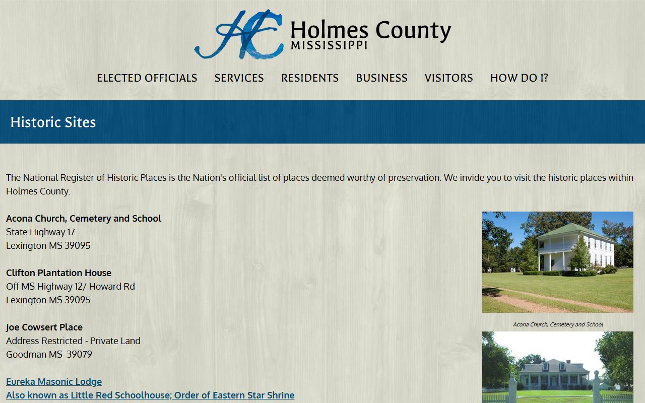 Holmes County Courthouse historic site tied to the county court records office