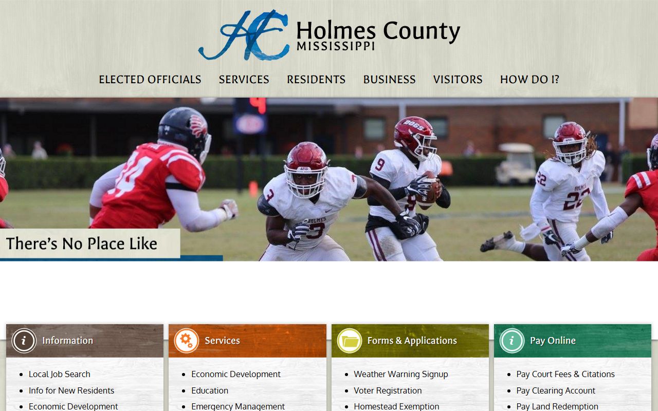 Official Holmes County website used to start a court records search