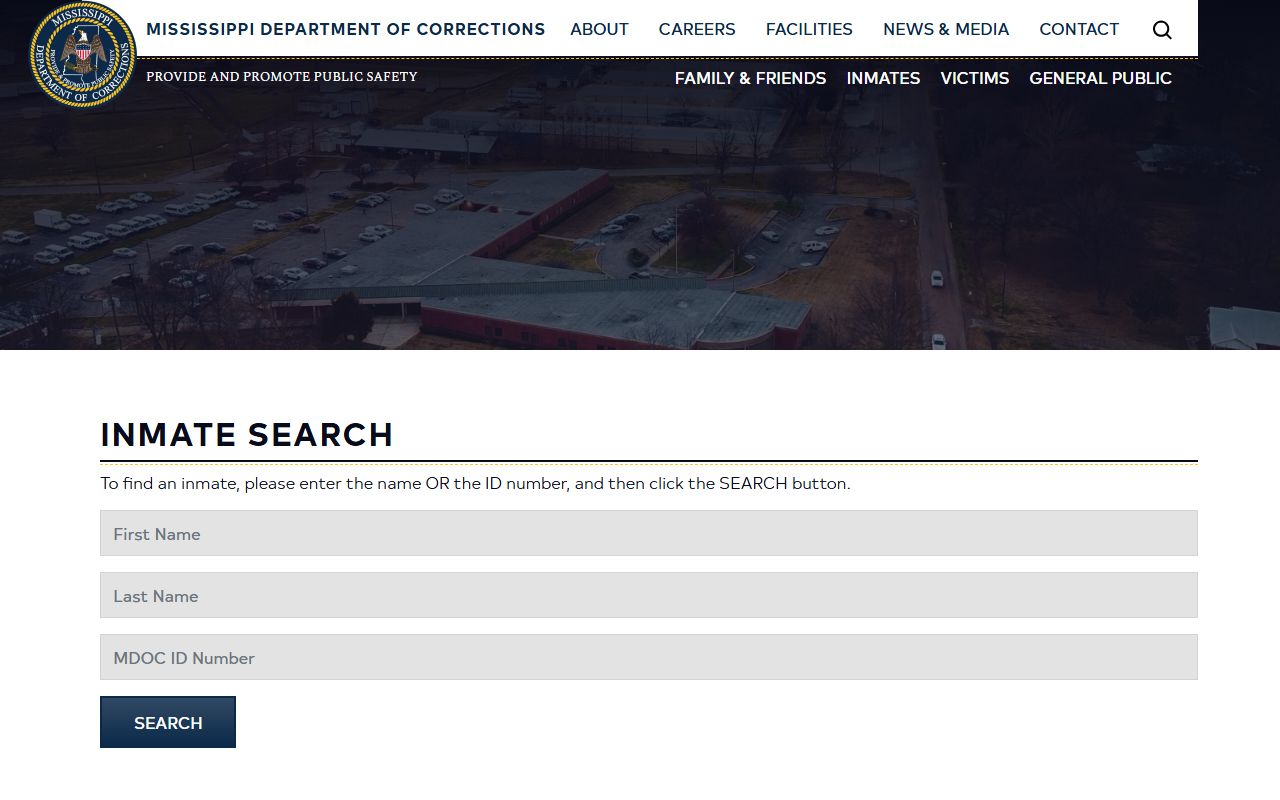 Holmes County inmate search performed through the Mississippi MDOC jail and prison roster tool